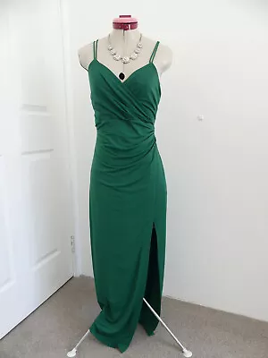 BARDOT Green Maxi DRESS Size 10 Strappy Sexy Split Cocktail Party Wedding Prom • $35