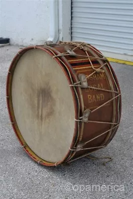 Antique Late 19th Century 29  Marching Band Bass Drum Topsham England Band • $999.95