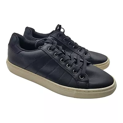 H&M Shoes Mens Size 8.5 Sneakers Black  Faux Leather Casual  • $23.39