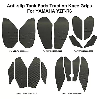 Gas Fuel Tank Pads For Yamaha YZF-R6 99-2020 Traction Knee Grip Anti-slip Rubber • $23.62