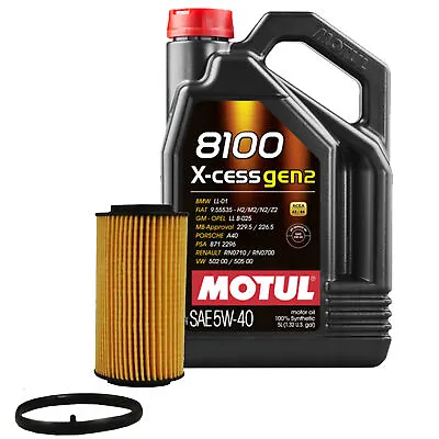 5L Motul 8100 X-CESS GEN2 5W-40 Wix Filter Motor Oil Change Kit API SN • $65.95