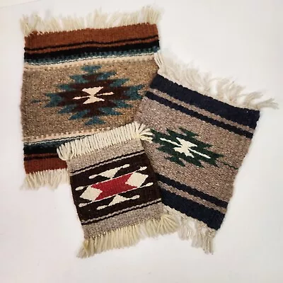 Southwestern Mexican Aztec Pattern Rustic Mats Lot Of 3 Sizes • $21.95