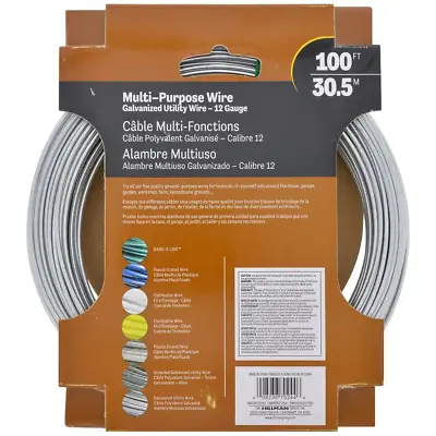 100 Ft. 150 Lb. 12-Gauge Galvanized Wire • $19.04