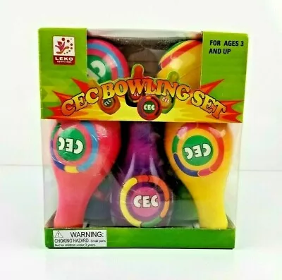 Chuck E. Cheese Soft Toy Bowling Set Game 6-Pins & 2 Balls CEC NEW In Box • $14.99