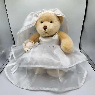 Bride Teddy Bear Plush Wedding Gown Dress Bouquet Garder Stuffed Animal Toy • $10.39