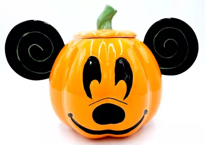 Disney Mickey Mouse Halloween Pumpkin Cookie Jar Canister New • $59.77