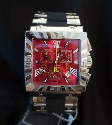 Renato Stallion Stainless Steel Bight Red Dial Swiss Chronograph Watch.. • $459