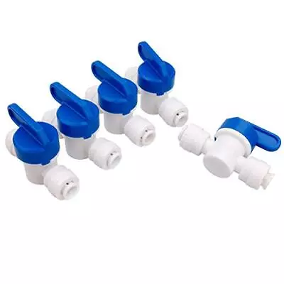 5 Pack 3/8 Inch OD Shut Off Ball Valve Plastic Quick Connect Fittings For Pipe • $12.25