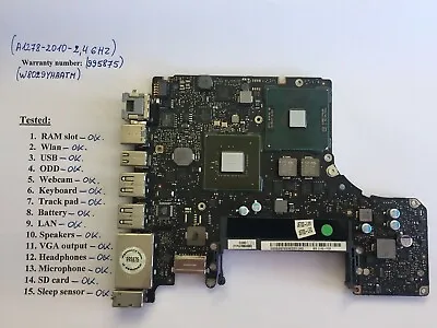 Macbook Pro A1278 13 2010 2.4 Ghz Logic Board EMC2351 820-2879-B Tested Waranty • £96