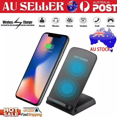 Wireless Fast Charger Charging Pad Stand Dock Samsung Galaxy S9+ IPhone XSLO • $13.26