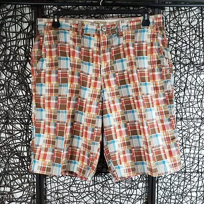 Tommy Bahama Mens Zipper Fly Madras Plaid Shorts Sz. 36 Cotton #0428w • $17.99