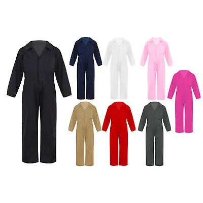 Boys Girls Jumpsuit Overall Mechanic Costume Boiler Suits Kids Coverall Workwear • £6.12