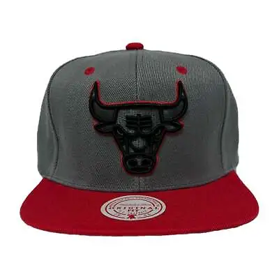 Men's Mitchell & Ness Grey/Red NBA Chicago Bulls Reload Snapback Hat - OSFA • $26.20
