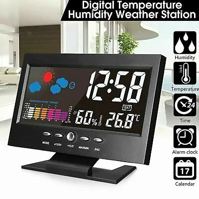 Thermometer Lcd Color Display Weather Station Hygrometer • £10.49