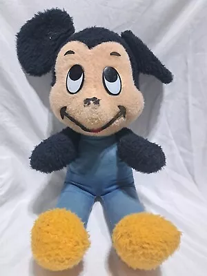 Mickey Mouse Stuffed Toy Doll Rare 1960 Hard Packed Toy Missing Nose ( No Tags) • $44.76