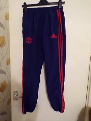 Manchester United Adidas Football Tracksuit Bottoms Age 13/14 Years Good Cond • £3.99