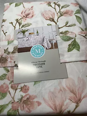 Martha Stewart Tablecloth Pink Green Floral 60 X 84 Nip • $29.99