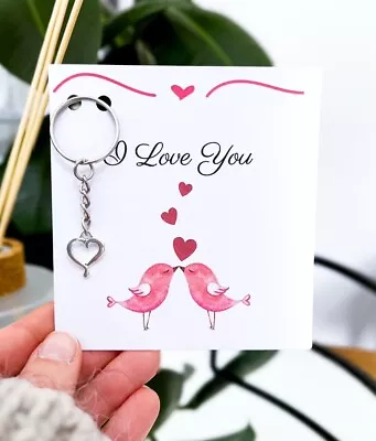 Valentines Day Card Happy Valentine's Day Card I Love You Card Heart Keyring • £1.99