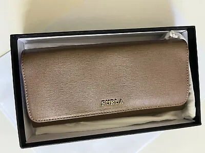 Furla Large Genuine Leather Babylon Continental Wallet Purse Color:  Daino 003 • $85