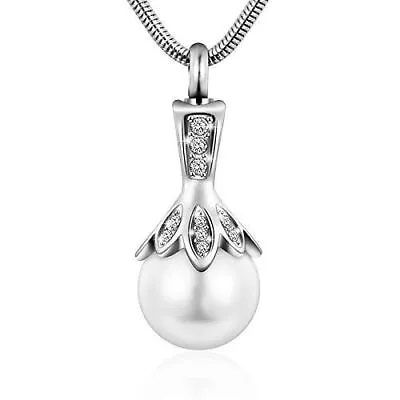 Pearl Urn Necklace For Ashes Memorial Cremation Necklaces Stainless Steel    • $19.18