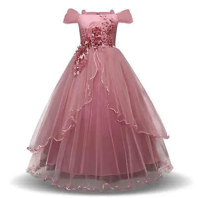 £18.32 • Buy Baby Kids Flower Girls Dress Bridesmaid Party Wedding Lace Bowknot Princess Prom