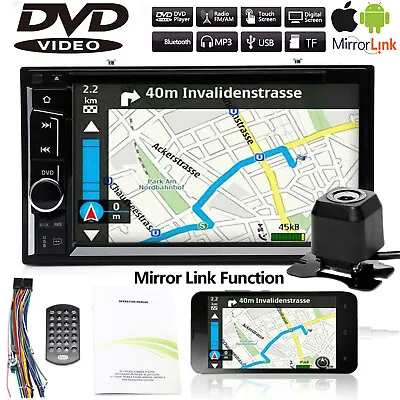 Car Stereo Bluetooth Radio 2Din DVD Player Mirror-Link-GPS Wifi + Parking Camera • $103.55