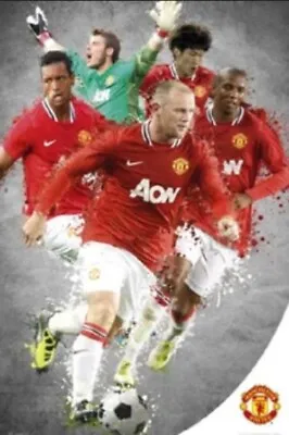 SOCCER POSTER ~ Manchester United Players 2011 Nani Rooney 24x36 UK Import SP772 • $18.28