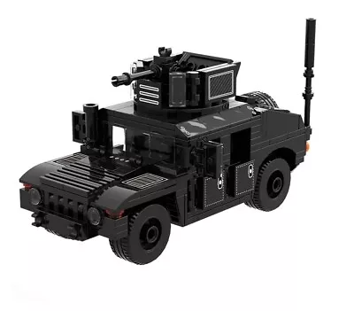 MOC Black H2 Hummer Armoured Vehicle Building Blocks Set Military Assault AUS • $45