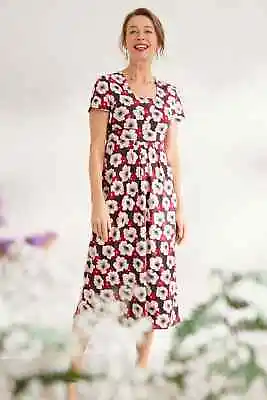 Seasalt Women's Dress - Red Seed Packet Short Sleeve Midi Dress - Tall - Poppy F • £32.50