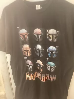 Star Wars The Mandalorian Black Logo Tee Shirt Size Large • $11.99