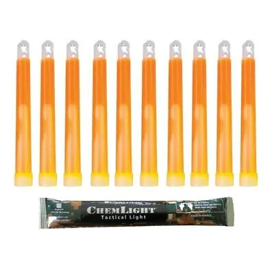 1 BOX 10 PACK CYALUME CHEMLIGHT LIGHT STICK GLOW STICKS ORANGE 12hr 6  EXP.2025 • $19.95