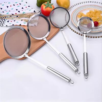£4.51 • Buy Kitchen Stainless Steel Wire Mesh Filter Sieve Strainer Ladle Spoon Skimmer BA