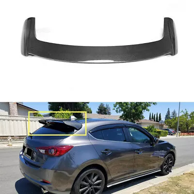 Rear Roof Spoiler Trunk Wing Carbon Fiber For Mazda 3 Axela Hatchback 2014-2019 • $512.49