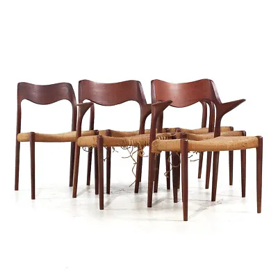 Niels Moller Danish Model 55 71 Mid Century Teak Dining Chairs - Set Of 6 • $7347