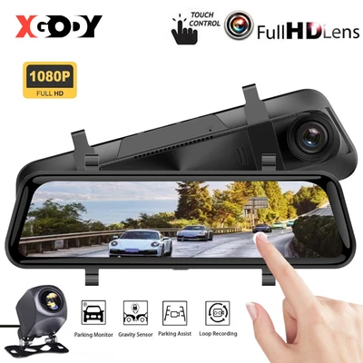 $78.99 • Buy XGODY 10  Dash Cam Rearview Mirror Camera Front And Rear Video Recorder 1080P