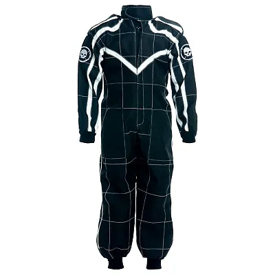 Kids BLACK Junior Suit Overall Cub Motocross Mx Race Kart Quad Bike Buggy Medium • £29.99