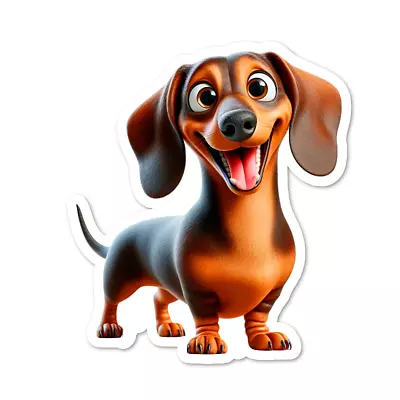 Dachshund Dog Funny Pet Vinyl Sticker Water Resistant Indoor Use 2 Sizes • $3.75