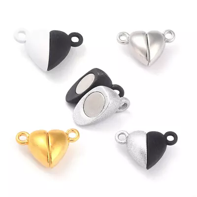 5Sets Alloy Heart Magnetic Clasps Jewelry Findings For Jewelry Making 15x9.5x6mm • $6.99