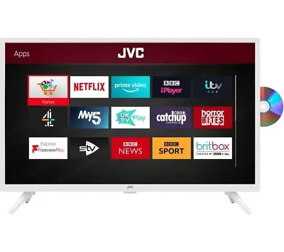 JVC LT-32C606 32  Smart HD Ready HDR LED TV With Built-in DVD Player - White • £159.99