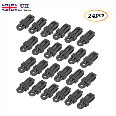 24 Pack Tent Tarp Tarpaulin Clips Clamps Buckle Reusable Heavy Duty Camping Tool • £5.69