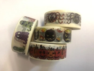 $9.80 • Buy Bulk Japanese Washi Tape - 4 Rolls Assorted Tape - HALLOWEEN