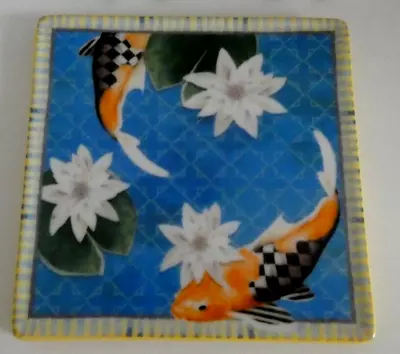 Mackenzie-childs Set Of 4 Lily Pond Ceramic Coastersnewgift Box • $52.50