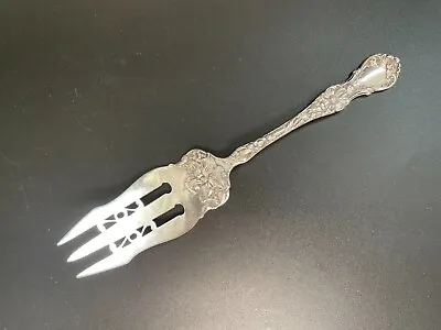Antique Wallace Silver Floral 1902 Silverplate 7⅞  Fancy Cake Serving Fork • $65