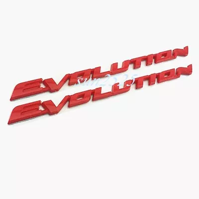 2X Red For Mitsubishi EVOLUTION Lancer Car Side Fender Trunk Emblem Logo Badge • $18.95