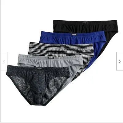 Men Equipo 5-Pack Bikini Briefs Navy-Black-Gray No Fly  Cotton Underwear Size XL • $21.88