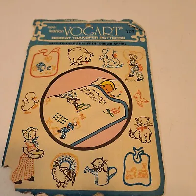 Vintage Vogart Repeat Transfer Patterns 705 Embroidery Or Painting Baby Toddler • $11.30