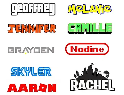  Video Game Personalized Name On Vinyl Decal Sticker Choose Size Font And Color • $3.50