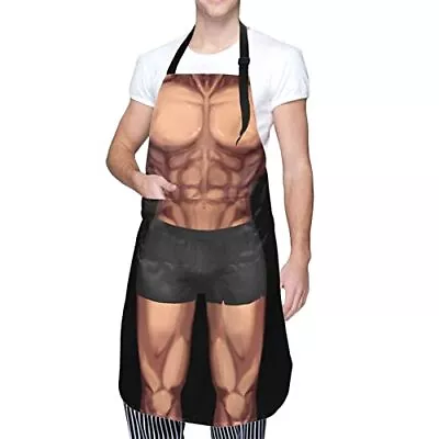 Muscle Man Waterproof Apron With 2 Pockets Kitchen Chef Funny Aprons Bibs For... • $24.04