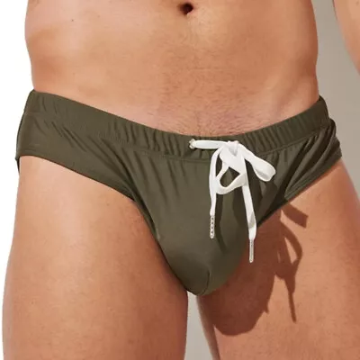 Hot Men Bikini Swim Briefs Swimsuit Smooth Low Waist Swimwear With U Convex Cup • $11.69