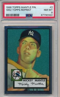 1996 Topps Finest Mickey Mantle 1952 Topps #2 Psa 8 Yankees • $36.99